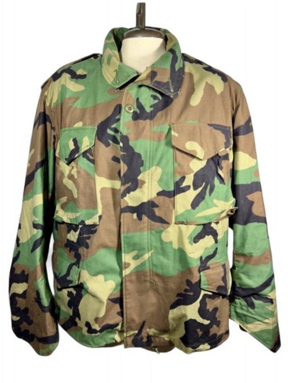Vintage 90’s USGI M-65 Woodland Camo Field Jacket Golden Mfg Medium X-Short